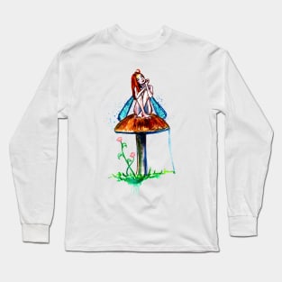 Mushroom Fairy and flowers Long Sleeve T-Shirt